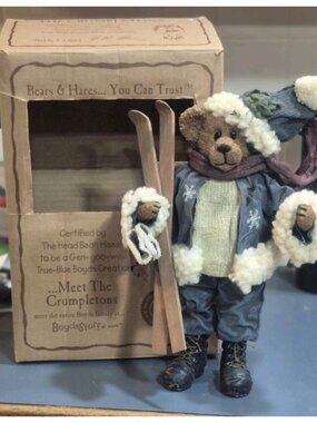 Boyds Bears Crumpletons Jacque Downhill Crumpleton Doll Figurine With Box